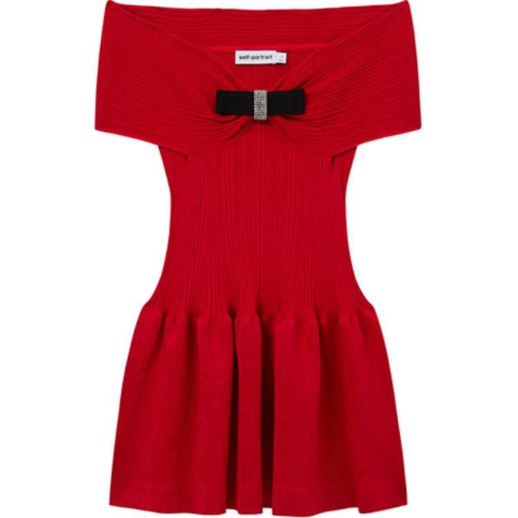 Self-portrait Self portrait Bow detail Mini Dress