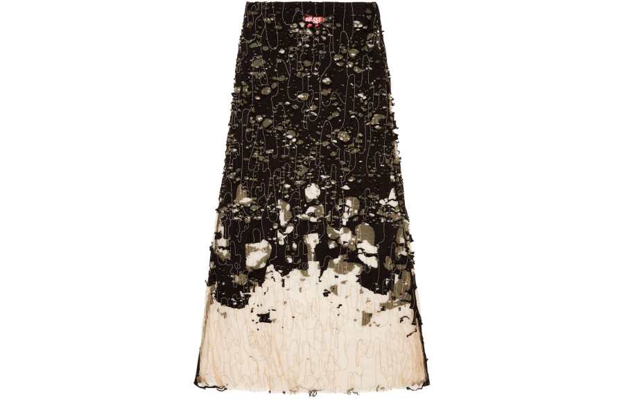 DIESEL SS24 Casual Long Skirt Women's Black