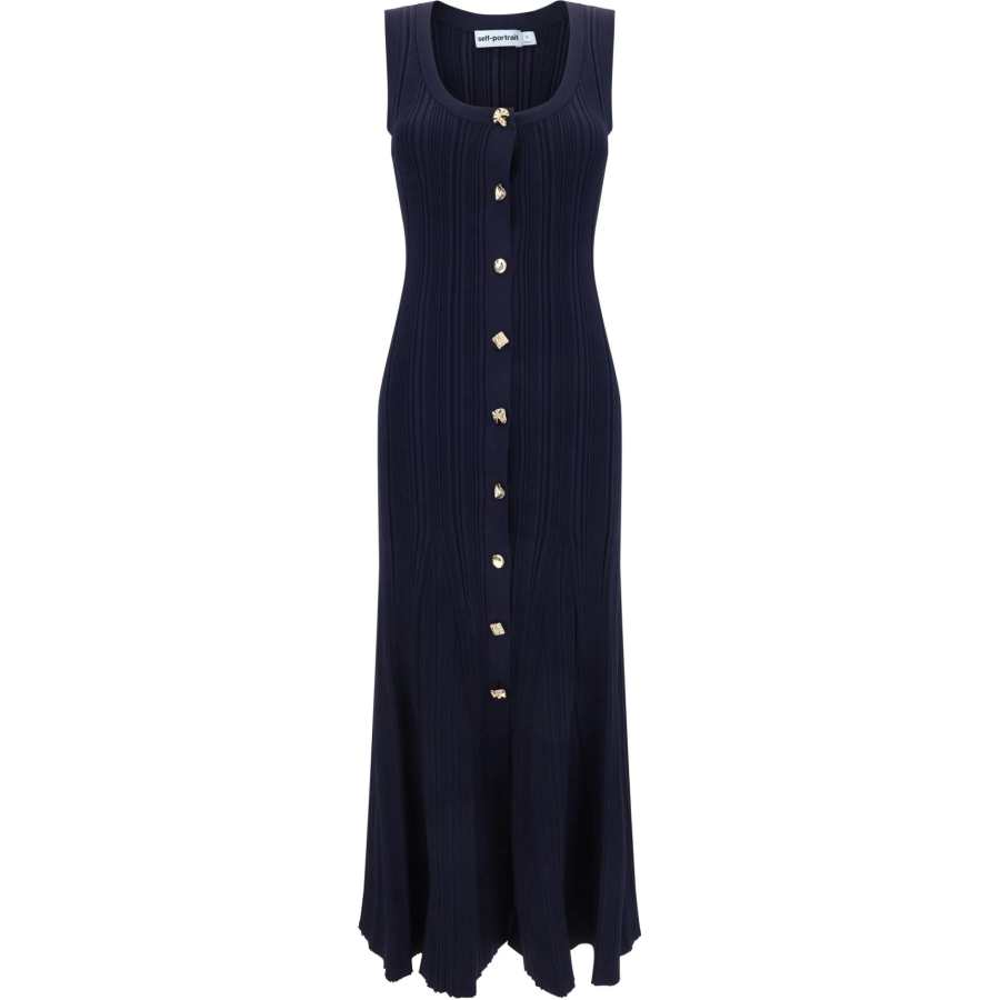 Self-portrait Pleated Sleeveless Maxi Dress