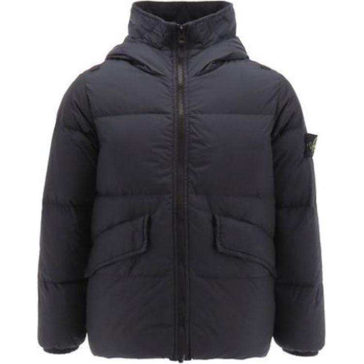 STONE ISLAND Down Jacket Kids' Navy Blue