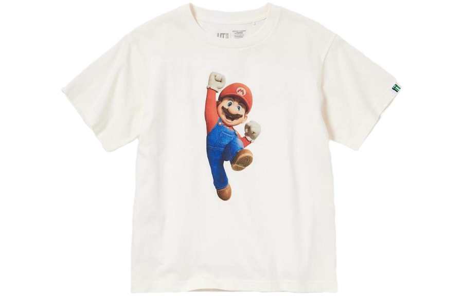 UNIQLO X Super Mario SS23 T Shirt Ivory Kids'