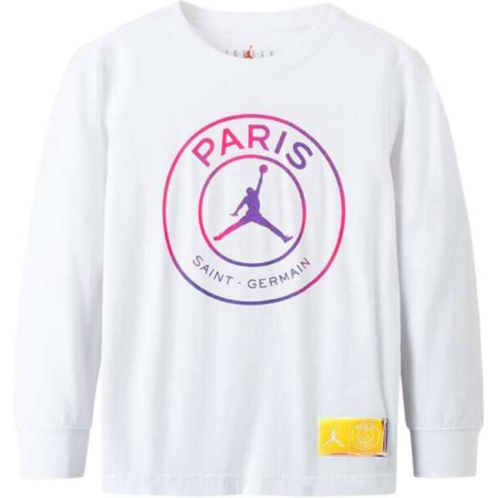 Jordan Jordan T Shirt Paris SaintGermain Pure White Children Aged 3 7 Years Old