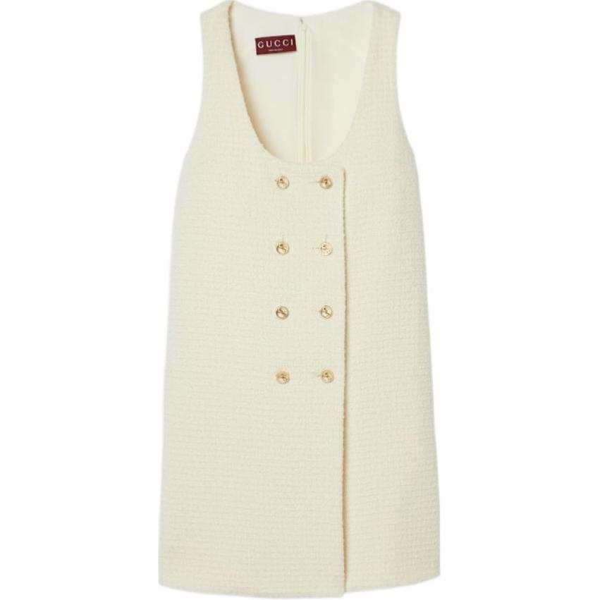GUCCI FW24 Sleeveless Dress Women's Ivory White