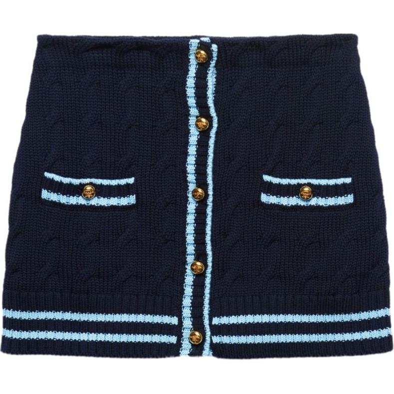 PRADA SS24 Casual Short Skirts Women's Midnight Blue