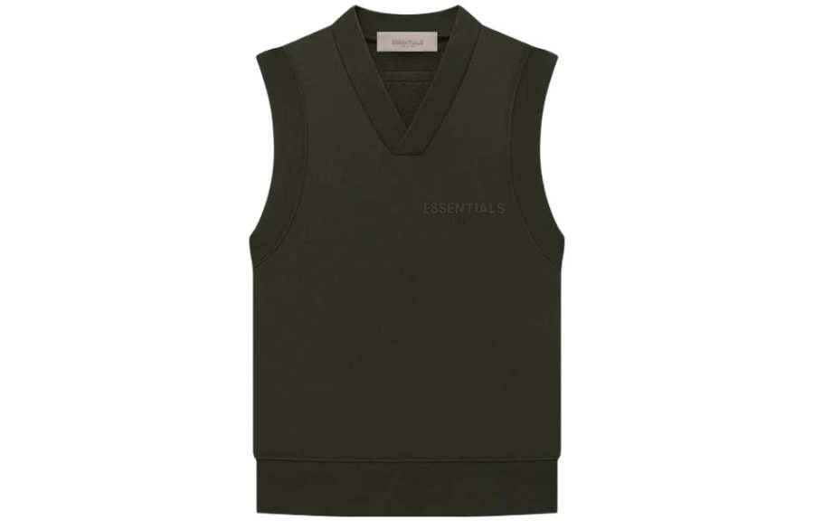 Fear Of God Essentials SS23 Women'ss Pullover V Neck Vest Off Black Sport Vests Women's Light Black