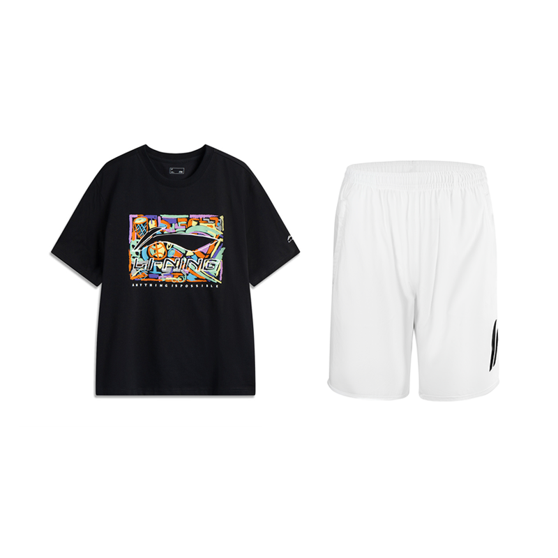 Li-Ning Li Ning Casual Sportswear Unisex Black Top+White Pants