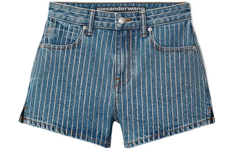 Alexander Wang Denim Shorts Women's Dark Blue Moderate Other