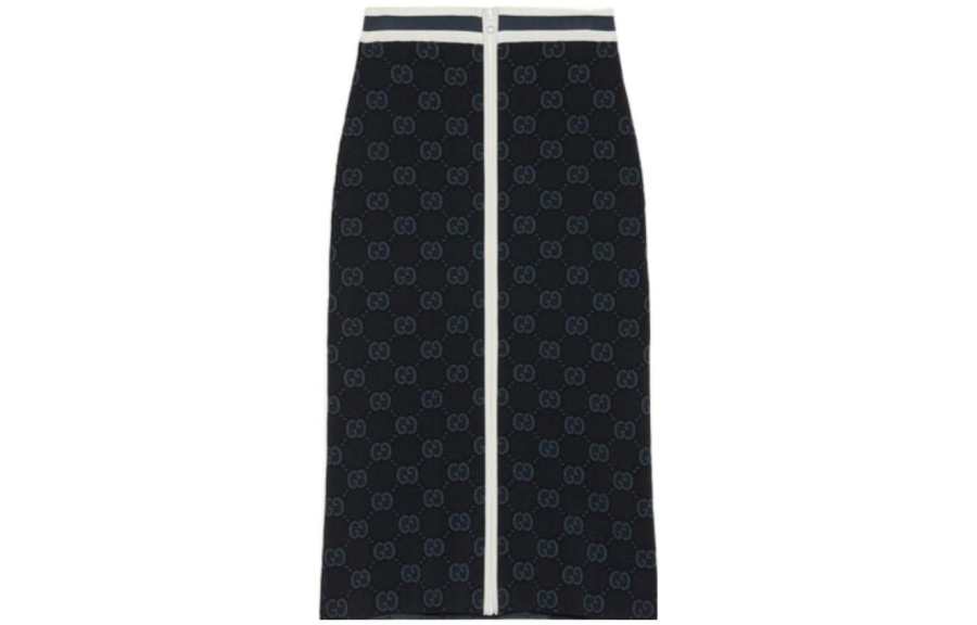 GUCCI Casual Long Skirts Women's Black Moderate Mid Length Other