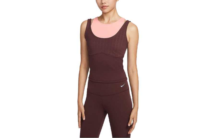 Nike Nike Dri Fit Sleeveless Sports Shirts Women's Earth Umber Other
