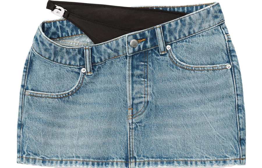 Alexander Wang Alexander Wang Asymmetric Bikini Layer Mini Denim Skirt