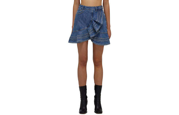 Self-portrait Self portrait Denim Short Skirts Women's Blue