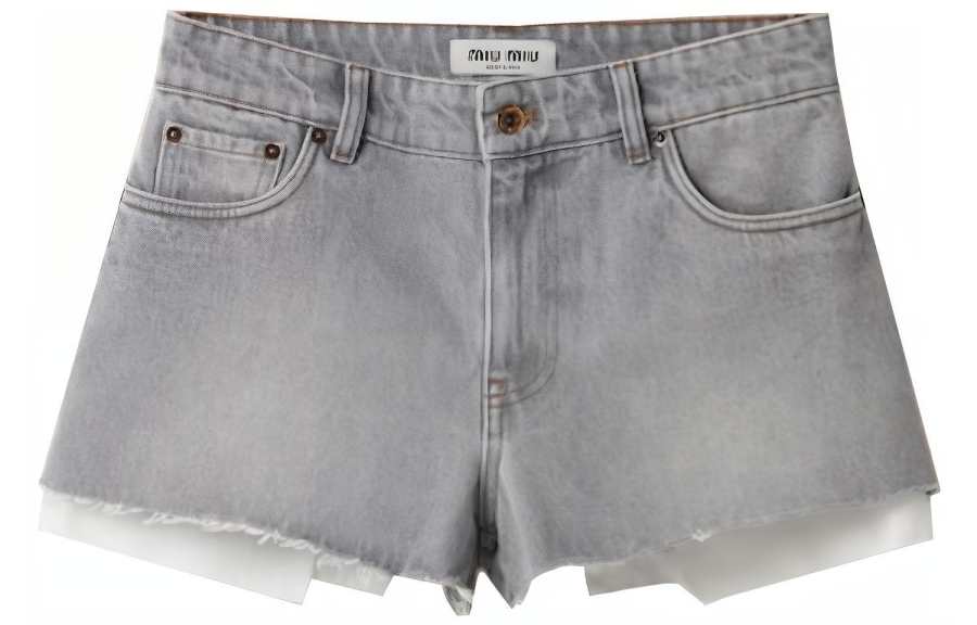 MIU MIU FW23 Denim Shorts Women's Gray