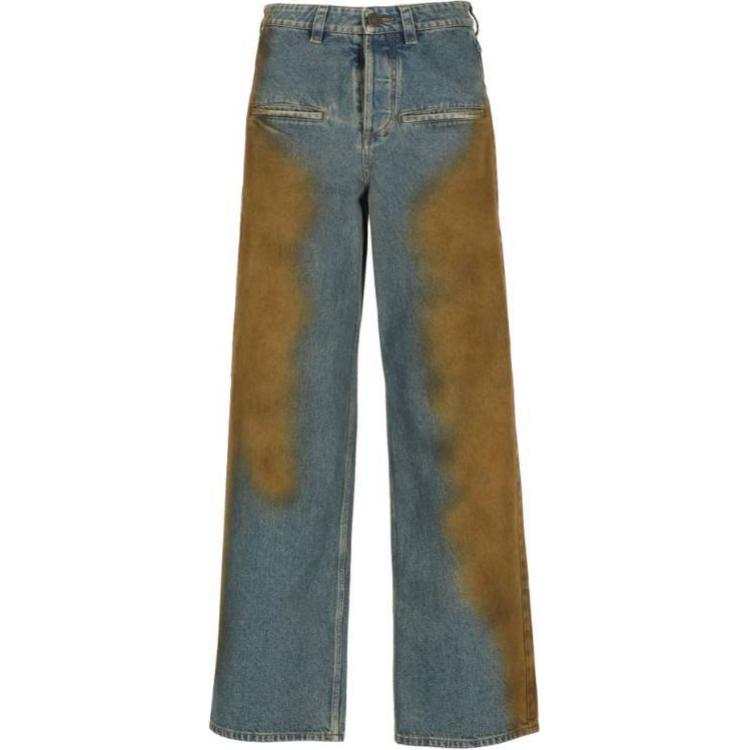 UMA WANG Jeans Women's Blue Moderate Straight Fit Pants