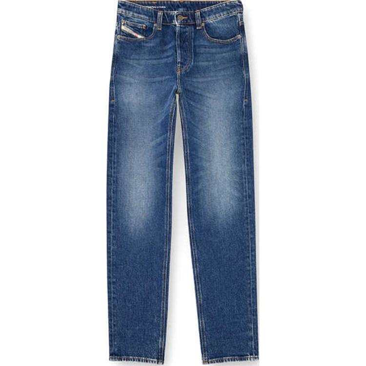DIESEL SS25 Jeans Women's Blue Moderate Straight Fit Pants