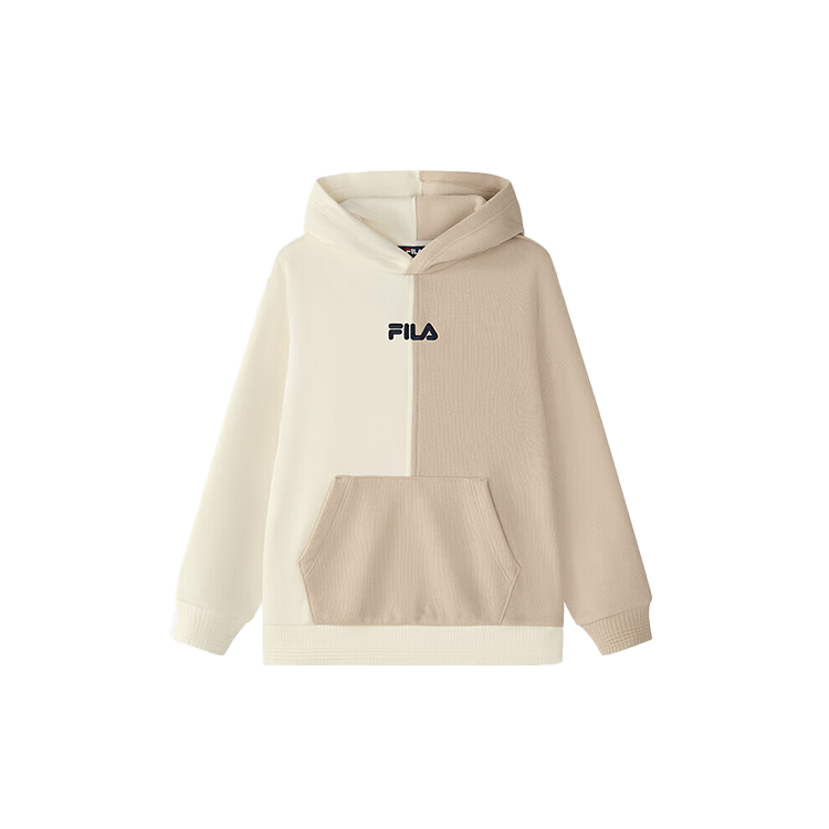FILA KIDS Sweatshirt FW24 WHITE LINE Collection, Fleece Lined Thermal Hooded Malt Ecru Teenagers