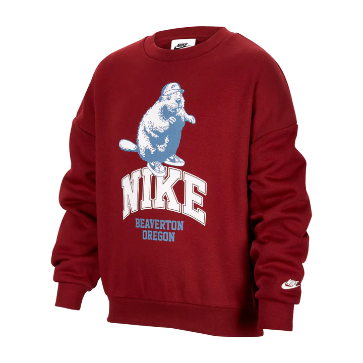 Nike Nike Sweatshirt Sportswear Fleece Lined Crew Neck Minimalist Style Comfortable Team Red Kids'