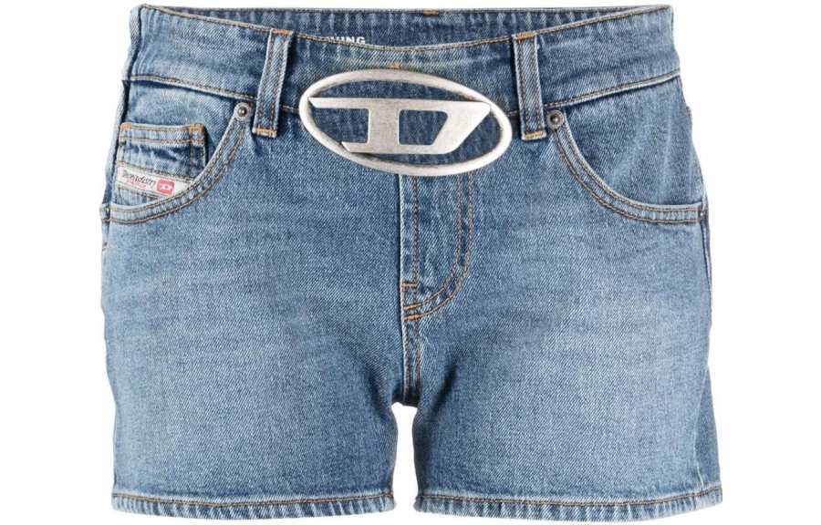 DIESEL Cut Out Buckle Denim Shorts 'Blue'