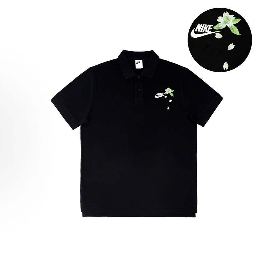 Nike Nike Polo Shirts Unisex Black Polo Collar Moderate Straight Fit