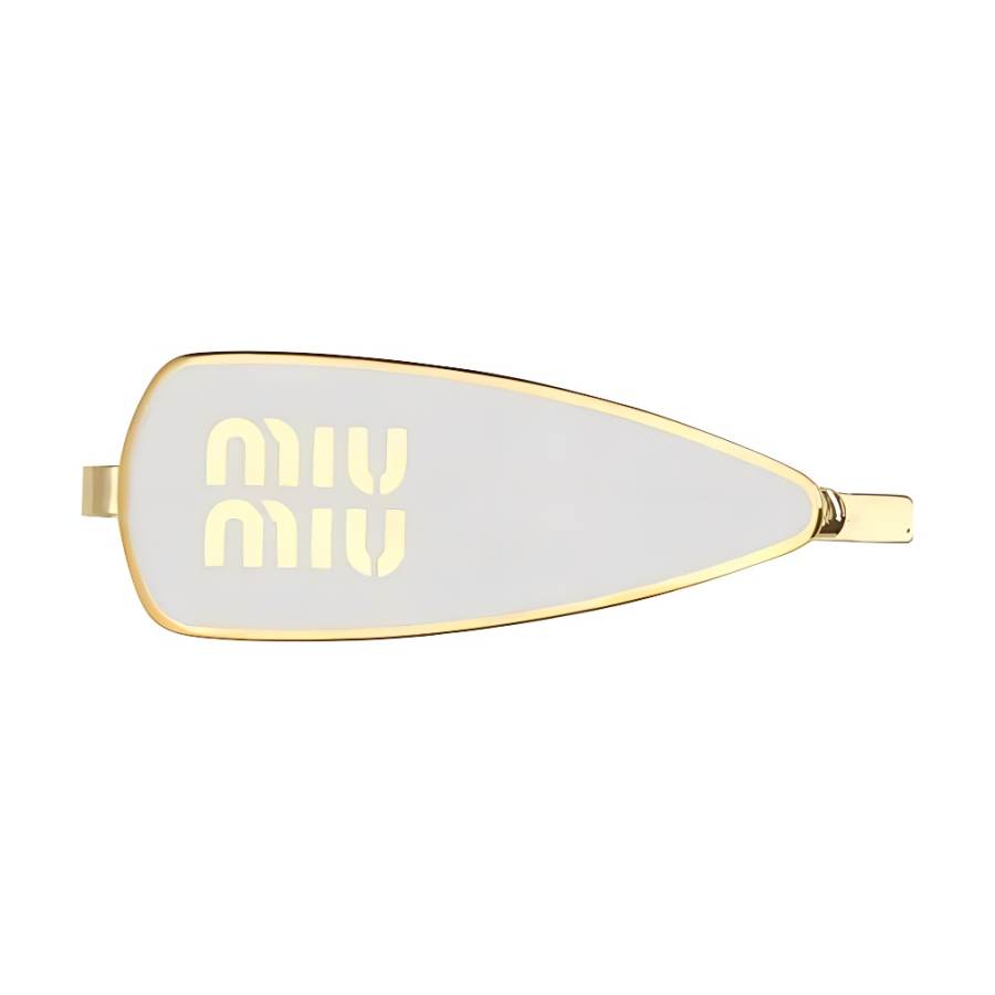 MIU MIU Engraved logo Enamel Hair Clip