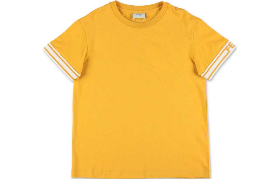 FENDI Kids T Shirts Crew Neck Moderate