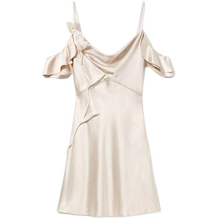 Self-portrait flower satin mini dress
