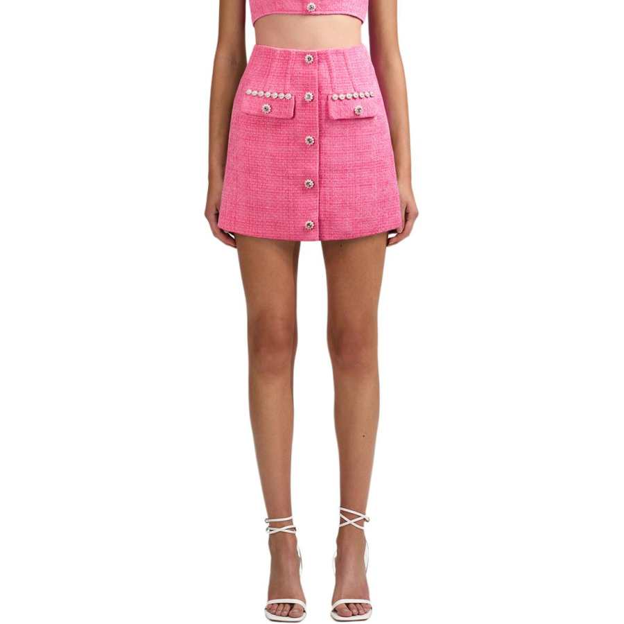 Self-portrait Self portrait Casual Short Skirts Women's Dark Pink