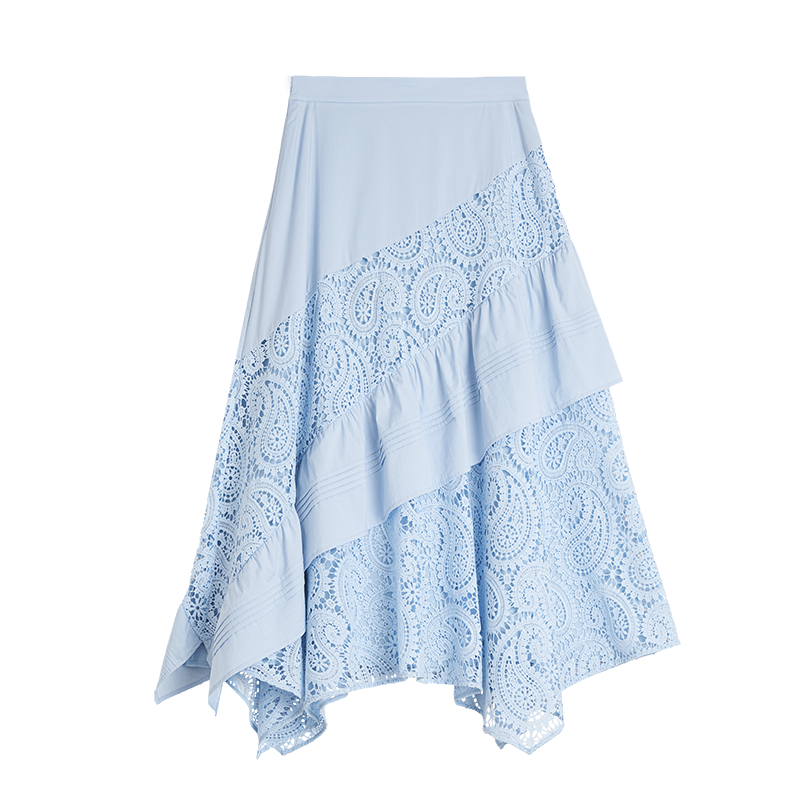 ELLE Casual Long Skirt Women's Blue