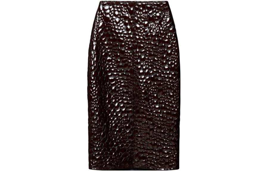 Bottega Veneta Leather Long Skirt Women's