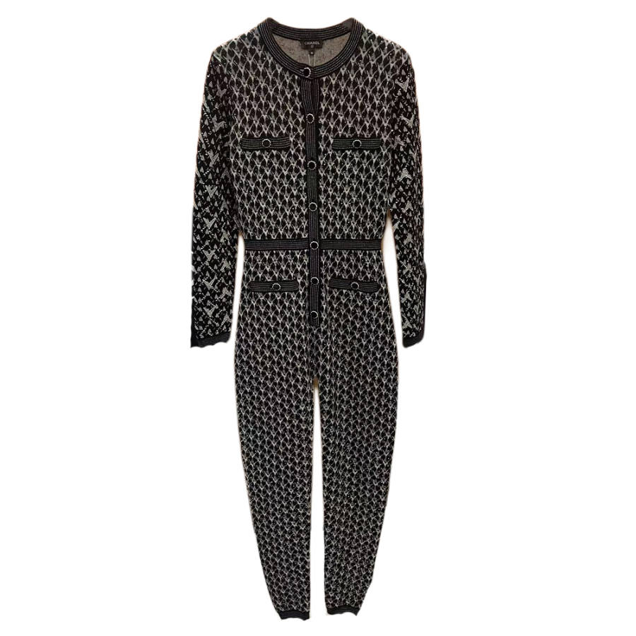 CHANEL Jumpsuits Women's Black Moderate Other