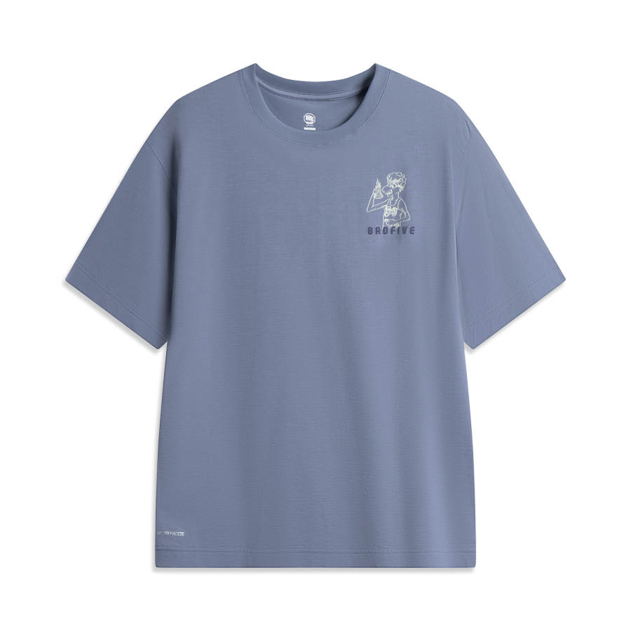 Li-Ning Li Ning Basketball Collection T Shirt Men's Gale Blue Anti Drug