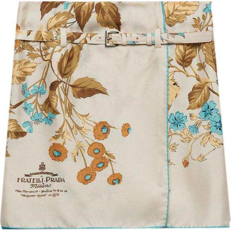 PRADA Prada floral-print silk skirt