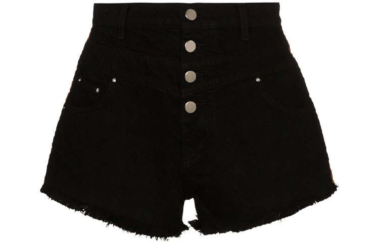 AMIRI Denim High Waisted Track Shorts 'Black'