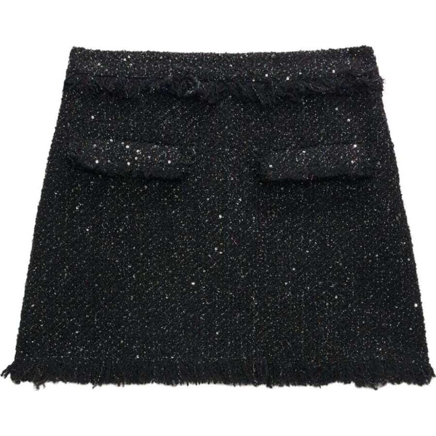 MSGM MSGM High-Waist Frayed-Trim Boucle Mini Skirt