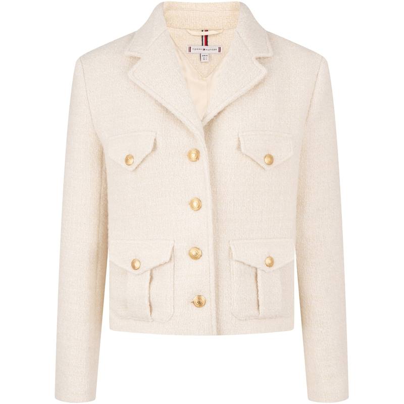 Tommy Hilfiger Business Suit Short Coat Women's Ecru