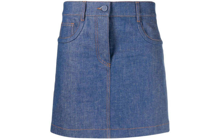 FENDI Denim Short Skirts Women's Blue Moderate Short A Line Skirt