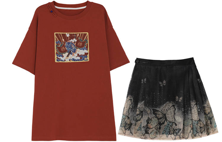 SNBL Two Piece Skirt Sets Women's Crew Neck Moderate Short