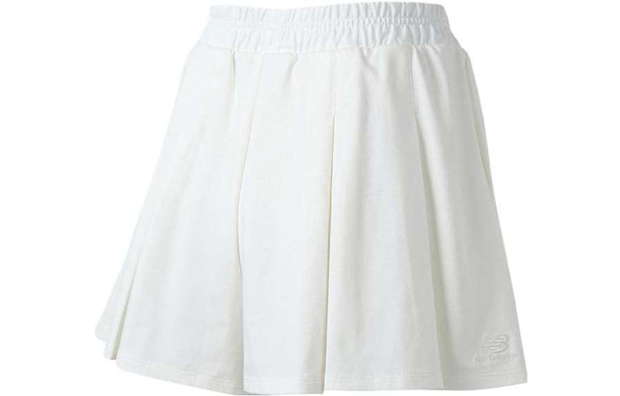 New Balance New Balance Casual Short Skirts Women's White Moderate Short Pleated Skirt
