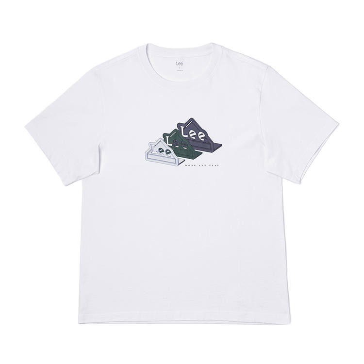 Lee T Shirts Men's White Crew Neck Moderate