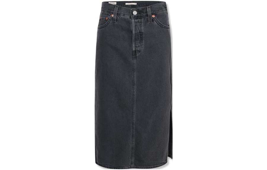 Levis Casual Long Skirts Women's Smoke Gray Moderate Mid Length Other