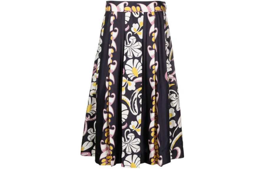 TORY BURCH Floral Printed Pleated Skirt