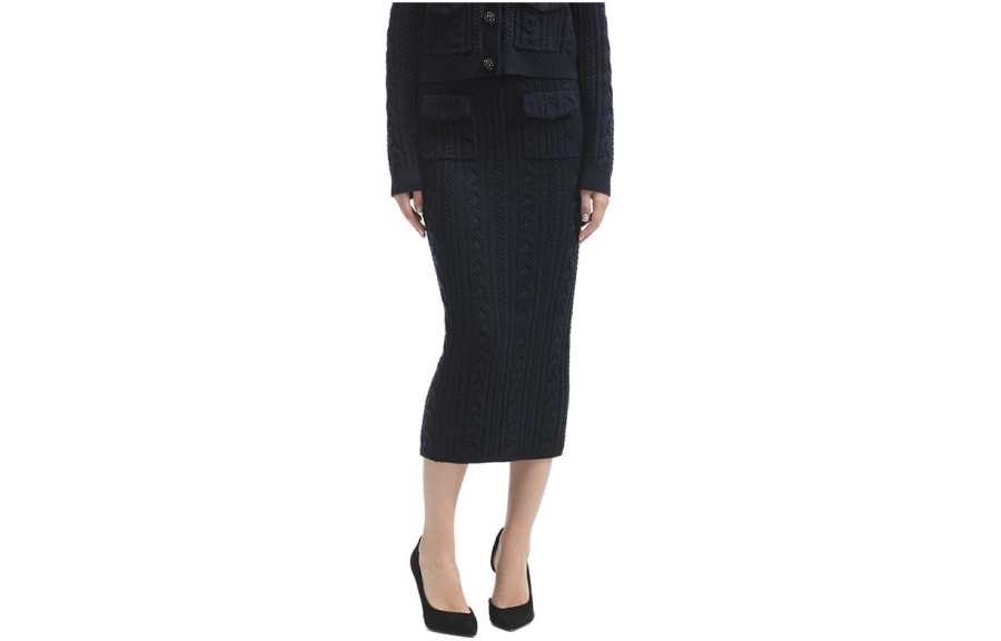 Self-portrait Self portrait Casual Long Skirt Women's Navy Blue