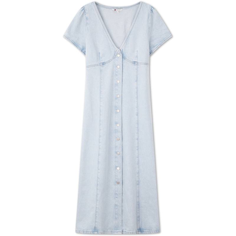 Tommy Hilfiger Short Sleeved Dress Women's Light Denim Blue