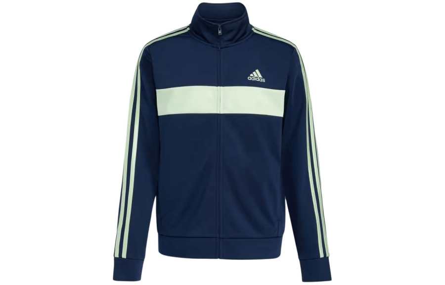 Adidas Adidas Kids' Apparel Colorblock Tricot Jacket S24 Jackets & Coats Kids' Blue