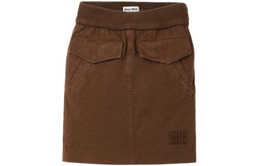 MIU MIU FW23 Casual Short Skirts Women's Cocoa Brown