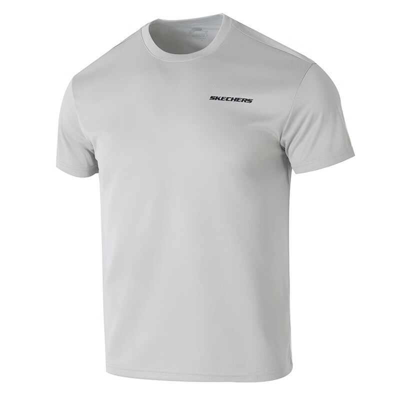 Skechers T Shirts Unisex Gray 02VP Crew Neck Moderate Straight Fit