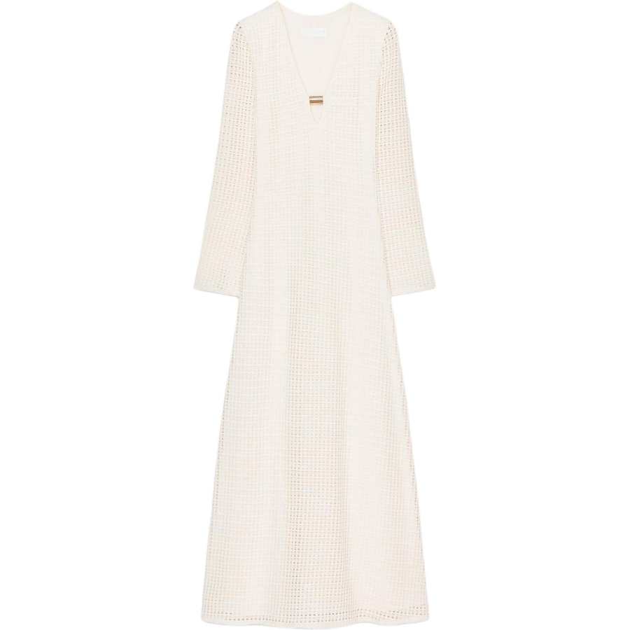 ZARA Long Sleeved Dress Women's Raw White
