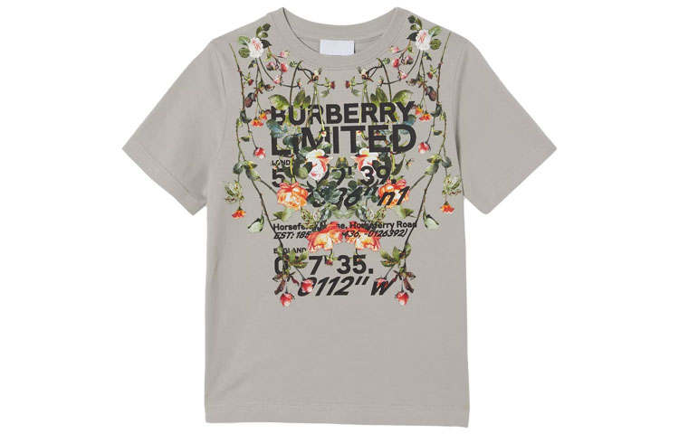 Burberry Kids T Shirts Crew Neck Moderate
