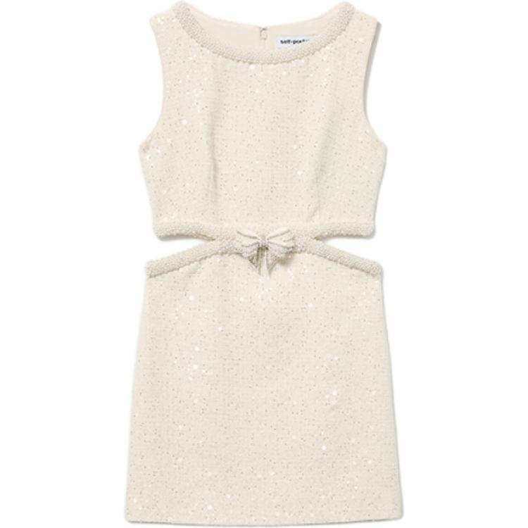 Self-portrait bouclé mini dress