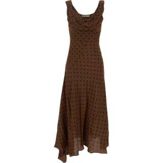 Alessandra Rich Polka Dot-Printed Draped Asymmetric Dress