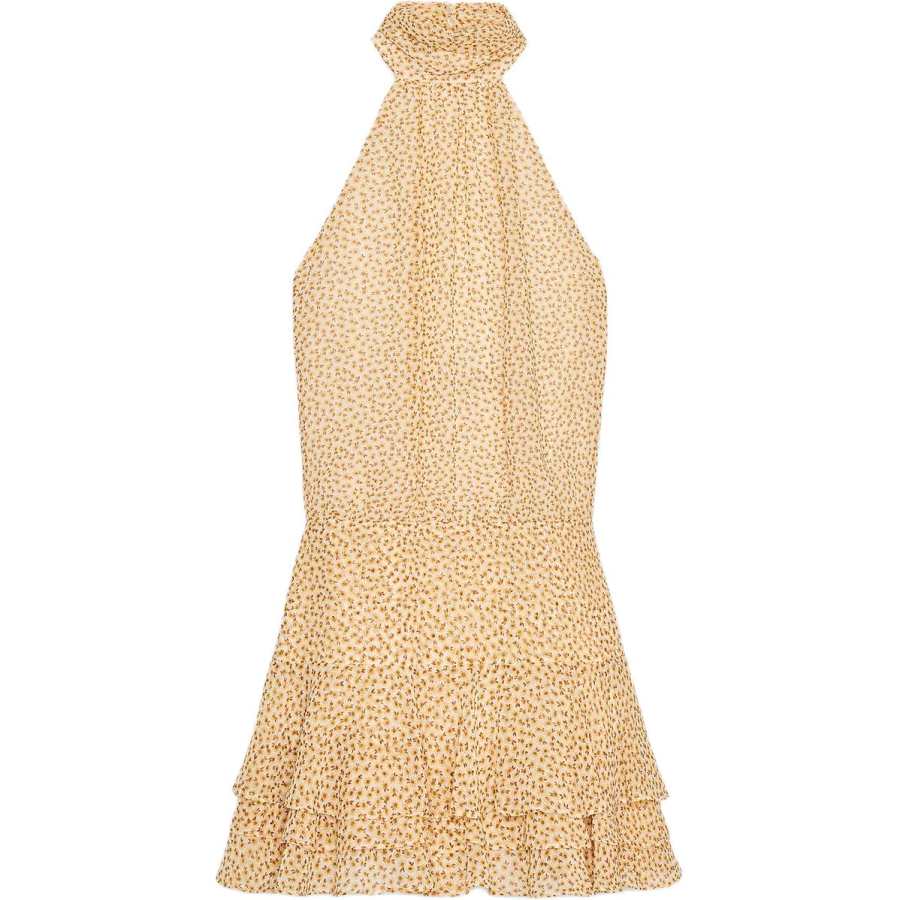 ZARA Slip Dresses Women's Yellow Halter Moderate Short
